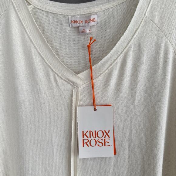 NWT Knox Rose Cream V-Neck Long Sleeve Top Scandi Chic Soft Girl Normcore Size M - Picture 5 of 11